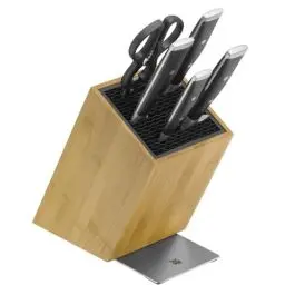Produktbild: WMF Grand Class Vorteils Messerblock mit Messerset 6teilig, Made in Germany, 4 Messer geschmiedet, Küchenschere, Bambus-Block, Performance Cut