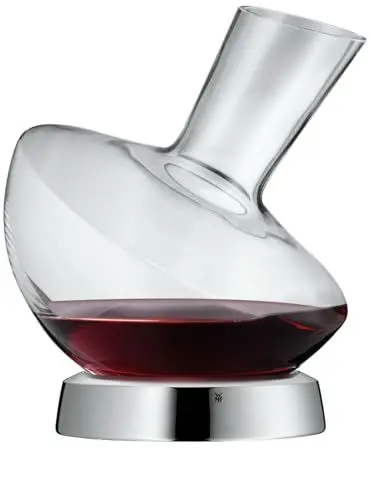 Produktbild: WMF Jette Weindekanter mit Edelstahl-Sockel 0,75l, Glas, Dekantierflasche für Rotwein, Weinbelüfter, pflegeleicht, formschön, edel, hochwertig,
