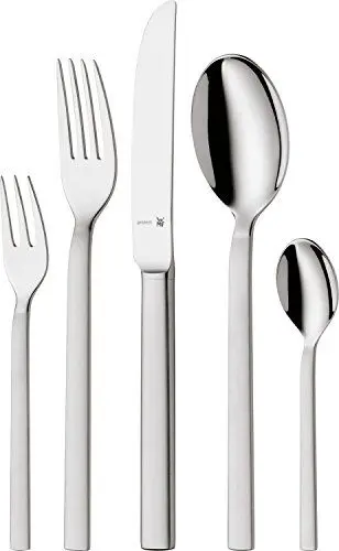 Produktbild: WMF Lyric Plus Besteck Set 12 Personen, 66 teilig, 60 Teile mit Servierbesteck, Hohlheftmesser, Cromargan Protect teilmattiert, kratzbeständig