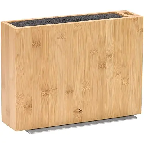 Produktbild: WMF Messerblock ohne Messer, unbestückt, leer, Holz, Bambus, für 5-6 Messer, mit Kunststoff-Bürsteneinsatz, Scheren-Aufbewahrung