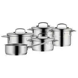 Produktbild: WMF Mini Topfset Induktion klein 5-teilig, Kochtopf Set mit Metalldeckel, Cromargan Edelstahl, Induktions Töpfe Set stapelbar, ideal für kleine Portionen