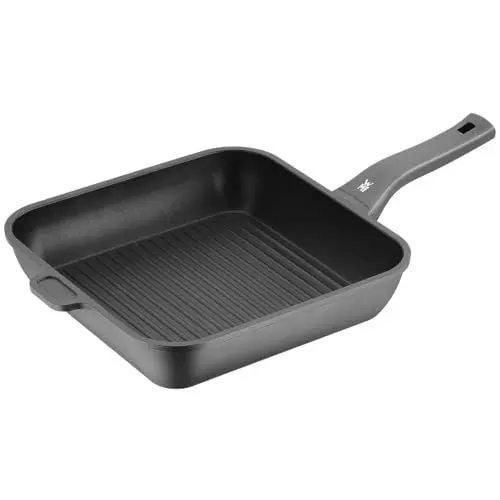 Produktbild: WMF Permadur Premium Grillpfanne 28 cm Induktion, Steakpfanne Induktion, Aluminium beschichtet, Grilpfanne Induktion, Steakpfanne ideal zum knusprigen Braten, eckige Pfanne, Kunststoffgriff
