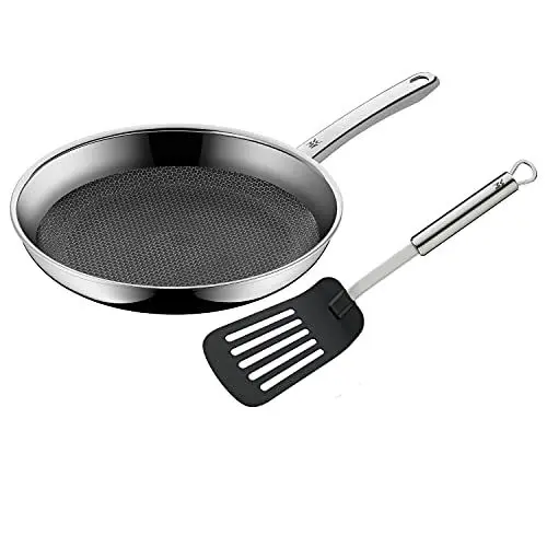 Produktbild: WMF Profi Resist Bratpfanne Induktion 28 cm, mit Wender Mehrschichtmaterial beschichtet, Wabenstruktur, Edelstahlgriff, backofenfest