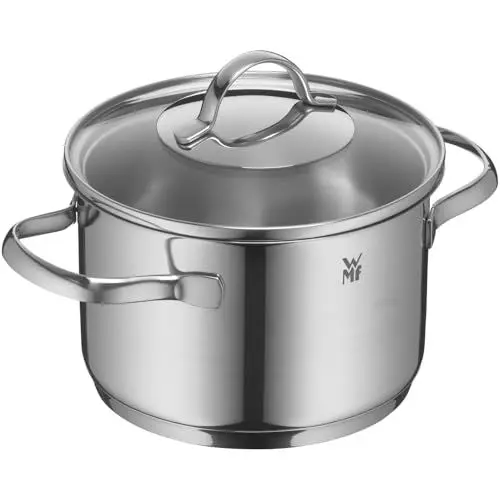 Produktbild: WMF Provence Plus Kochtopf klein 16cm, Glasdeckel, Fleischtopf Induktion 2l, Cromargan Edelstahl poliert, unbeschichtet, backofengeeignet