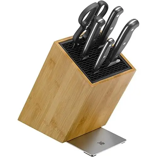 Produktbild: WMF Spitzenklasse Plus Messerblock mit Messerset 6teilig, Made in Germany, 4 Messer geschmiedet, Küchenschere, FlexTec Messerblock, Performance Cut