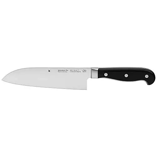 Produktbild: WMF Spitzenklasse Plus Santoku Messer 32 cm, Küchenmesser, Made in Germany, Messer geschmiedet, Performance Cut, Spezialklingenstahl, Klinge 18 cm