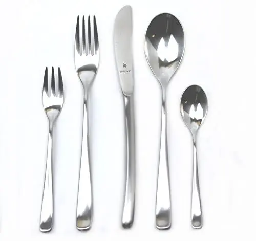 Produktbild: WMF Vision Edelstahl Besteck Set 6 Personen, Essbesteck Set 30 teilig, Hohlheftmesser, Cromargan protect mattiert, kratzbeständig, spülmaschinenfest