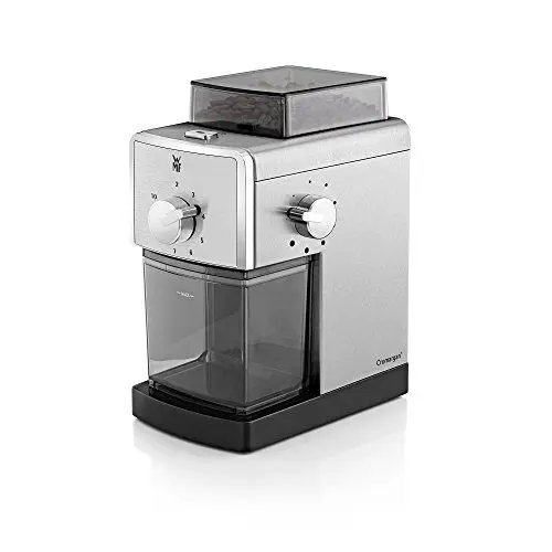 Produktbild: WMF Stelio Edition Kaffeemühle elektrisch, Scheibenmahlwerk aus Stahl, 17-stufiger Mahlgrad, 2-10 Tassen, für Filterkaffee oder French Press, 110 Watt