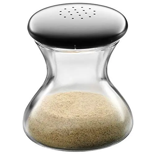 Produktbild: WMF Wagenfeld Pfefferstreuer 4,5 cm, Max und Moritz, Glas, Cromargan Edelstahl mattiert, spülmaschinengeeignet