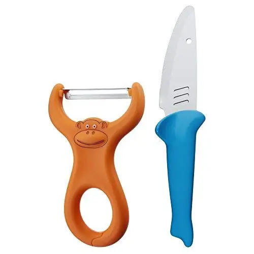 Produktbild: WMF Willy Mia Fred Kinderkoch-Set 2-teilig, Kindermesser, Schäler, ab 6 Jahren, Edelstahl, Kunststoff, spülmaschinengeeignet