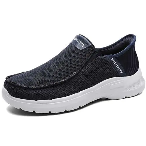 Produktbild: WNUKATO Herren Freizeitschuhe Slip On Leichte Turnschuhe Walking Schuhe Blau 44 EU
