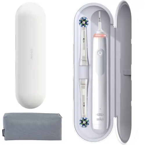 Produktbild: wober reiseetui elektrische zahnbürste für oral-b Vitality pro, zahnbürste reiseetui, zahnbürsten etui & zubehör, magnetische Abdeckung (Grau, mit Tasche)