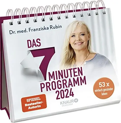 Produktbild: Wochenkalender 2024: Das 7-Minuten-Programm: 53 x einfach gesünder leben | Tischkalender zum Aufstellen m. Fotos, Rezepten, Übungen & Anregungen von Bestsellerautorin Dr. Franziska Rubin