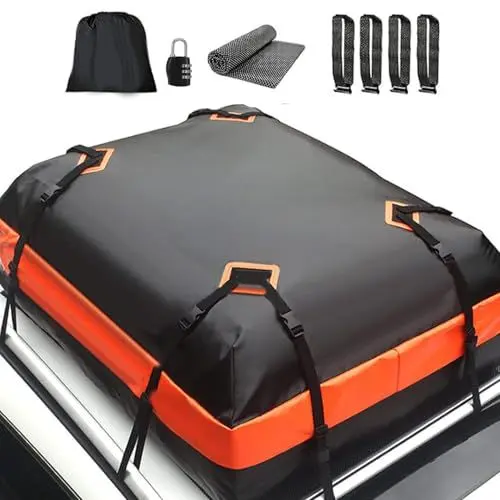 Produktbild: WODHMIEY 415L Auto Dachbox, Dachgepäckbox GroßE KapazitäT Wasserdicht Sonnenschutz Detaillierte Verarbeitung, 112x86x43cm, 4 Türhaken, Aufbewahrungstasche, Passwortsperre, rutschfeste Matte