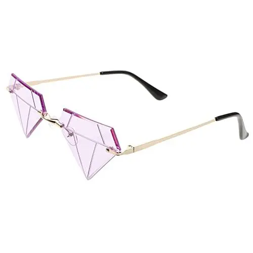 Produktbild: WOFASHPURET 90er-jahre- -sonnenbrille Ohne Rand Für Damen Lustige Diamantbrille Rahmenlos Modisches Material