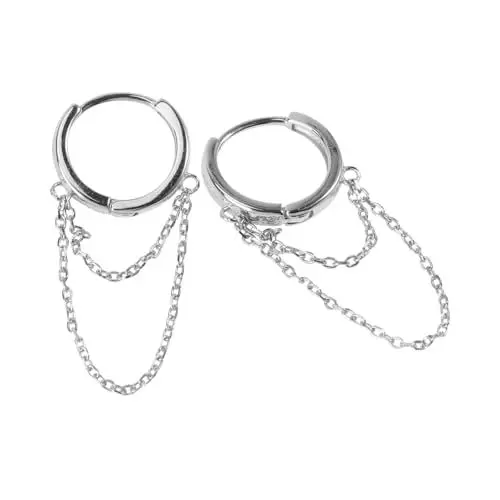 Produktbild: WOFASHPURET Elegante Ohrringe Aus Sterlingsilber Ohrhänger Für Damen Mit Ketten Modisches Party- Und Bankett-accessoire