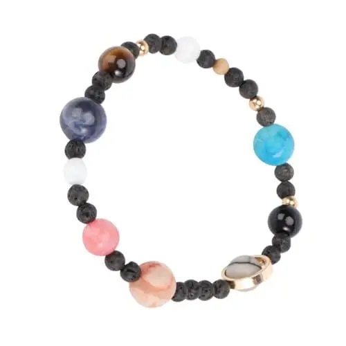 Produktbild: WOFASHPURET Elegantes Planeten-armband Für Männer Und Frauen 9 Sonnensystem-steine Handgelenk-schmuck