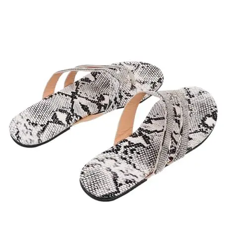Produktbild: WOFASHPURET 1paar Wasserabweisende Damen -flops Mit Und Rutschfester Sohle Bequeme Sommerschuhe Für Strand Und Mit Einzigartigem Schlangenmuster Und Stabiler