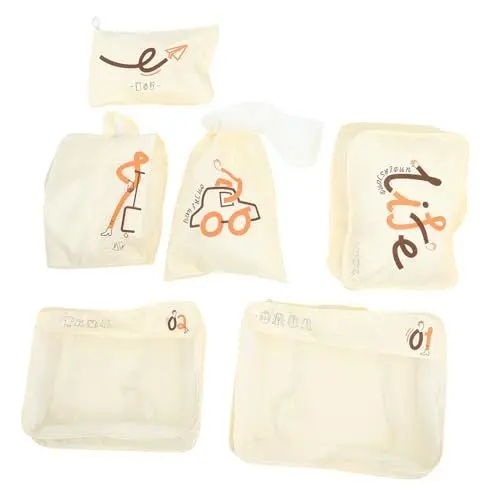 Produktbild: WOFASHPURET 1satz Reise Organizer Set Teiliges Koffer Packing Cube Set Gelb Für Kleidung Schuhe Kosmetik Und Für Geschäftsreisen Und Familienurlaube