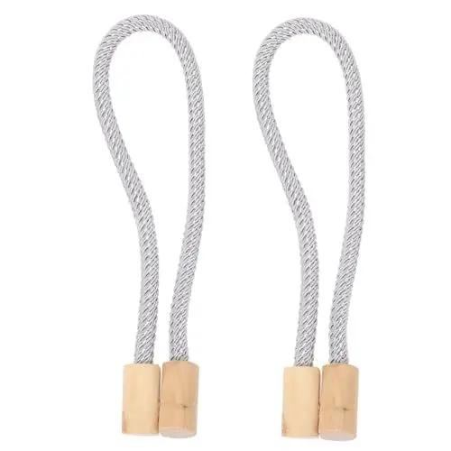 Produktbild: WOFASHPURET 2stücke Magnetische Holz Vorhang Riemen Raffhalter Für Gardinen Gardinenbänder Im Europäischen Stil Ohne Werkzeug Haushalt