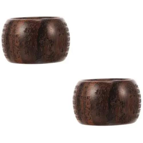 Produktbild: WOFASHPURET 2St Prajna-Herz-Sutra-Fingerzug Ring graceling подарки для мужчин mens Fingerschmuck Fingerverzierung Mahagoni- Fingerschlüssel Adlerholz Ornamente Fräulein Wen Wan hölzern