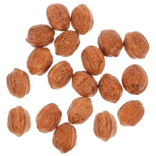 Produktbild: WOFASHPURET 50 Walnuss Requisiten, Walnuss-Ornamente, künstliche Nussbaum Gefälschte Walnüsse Modell Dekoration Desktop-Dekorationen für Baum Herbst Küche Ornament Party Requisiten