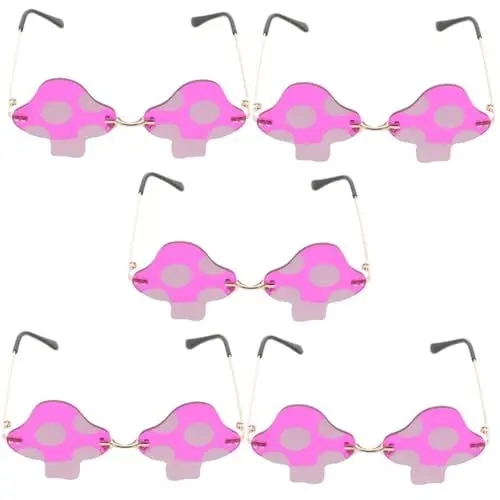 Produktbild: WOFASHPURET 5 Paar Randlose Sonnenbrillen Für Damen Lustige Und Stylische Disco-partybrillen Rahmenloses Design
