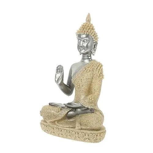 Produktbild: WOFASHPURET Sitzende Buddha Statue Aus Harz Zen Deko Für Aquarium Und Wohnräume Einzigartige Orientalische Skulptur Für Fischverstecke Stilvolle Buddhafigur Für Meditation Und Wohnkultur