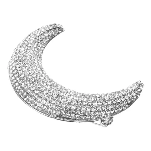 Produktbild: WOFASHPURET Mond Brosche Pin Für Kleidung Damen Anstecknadel Strass Verzierung Für Rucksack Tasche Hut Schal Und Andere Kleidungsstücke