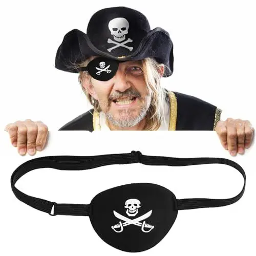 Produktbild: WOFASHPURET 1stück Piraten Augenklappe Für Elastischem Band Augenmaske Für Halloween Und Maskeraden Für Freunde Und Familie