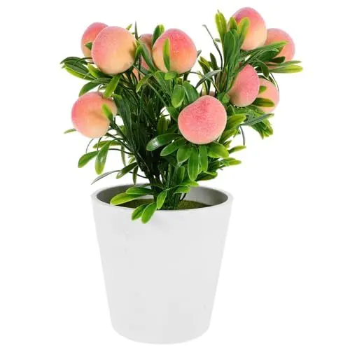 Produktbild: WOFASHPURET Faux Fruit Tree Künstlicher Pfirsichbaum Mit Blumentopf Dekoration Für Zuhause Büro Und Fotografie Langlebig Lebendige Farben