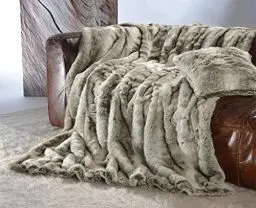 Produktbild: Wohnen & Accessoires GmbH & Co. KG Edle Premium Felldecke, Kuscheldecke aus Webpelz Grauwolf 150x200cm