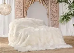 Produktbild: Wohnen & Accessoires GmbH & Co. KG Felldecke Kunstfell Tibetlamm in 5 Größen weiches Fellimitat Kuscheldecke, Wohndecke, Tagesdecke oder Fellkissen (260 x 300 cm)