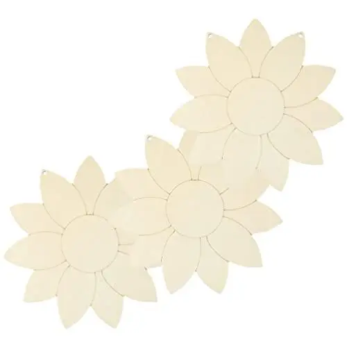 Produktbild: Wohnkultur Unvollendeter Sonnenblumen-Holzausschnitt Rohling Sonnenblumenscheibe Diy-Sonnenblumen-Türschild Schild Bastel-Malzubehör Für Frühling Ostern 3-Tlg Partyzubehör