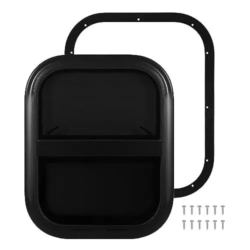 Produktbild: Abgerundete Vertikale Schiebefenster für Wohnmobile, 550 X 400 Mm, Horizontales Schiebeglas aus Gehärtetem Glas mit Insektenschutzgitter für Wohnmobile, (Für 26–31 mm/1–1,2 Zoll