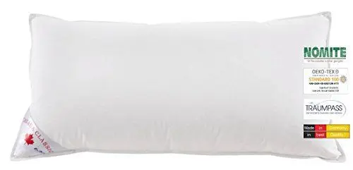 Produktbild: wohnTRAUM 24 Kopfkissen Komfort - Made in Germany - 85% Federn 15% Daunen - 600 g - Öko-Tex-100, NOMITE, Traumpass 40x80cm weiß