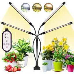 Produktbild: wolezek Pflanzenlampe LED,Pflanzenlicht,80 LEDs Pflanzenleuchte 3000K 5000K 660nm Wachsen licht Vollspektrum für Zimmerpflanzen mit Zeitschaltuhr,10 Arten von Helligkeit&3 Lichter Modi für Gemüse