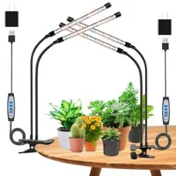 Produktbild: wolezek Pflanzenlampe LED, 2 PACK Vollspektrum Pflanzenlicht für Zimmerpflanzen, 3000k/6500k/660nm Pflanzenleuchte LED, Wachstumslampe für Pflanzen, 5 Stufen Dimmbar, 6/12/16H Auto Timer