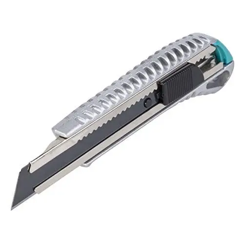 Produktbild: wolfcraft Abbrechklingenmesser 4306000 – Extra scharfes Cutter Messer mit 18mm Abbrechklinge – Kompatibel mit Standardklingen - für Hand- & Heimwerker
