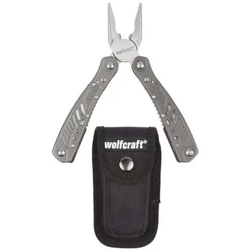 Produktbild: Wolfcraft Multitool 13-in-1 4080000 – Multifunktionswerkzeug mit 13 klappbaren Werkzeugen wie Messer, Zange & Säge – Allrounder für den Garten, für DIY, beim Camping uvm.