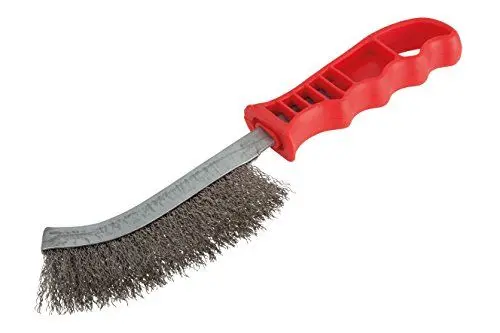 Produktbild: wolfcraft Edelstahl-Handdrahtbürste mit Kunststoffgriff I 2717000 I für Edelstahl, Metall, NE-Metall I Entrosten und Reinigen