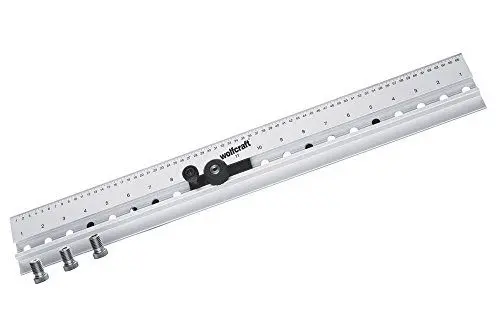 Produktbild: wolfcraft Dübelleiste 4650000 – Präzise Bohrschablone zum Möbelbau von Schränken & Regalen – Für Dübelverbindungen und Lochreihen – 32mm Raster