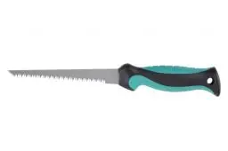 Produktbild: wolfcraft Hand-Stichsäge I 4033000 I Für Ausschnitte in Gipskarton - Robuste, langlebige Schneidzähne & Ergonomischer 2-Komponenten-Griff - Für DIY Projekte