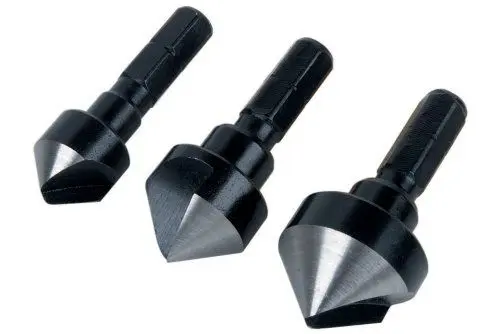 Produktbild: wolfcraft 3-tlg. Kegelsenker-Set I 2584000 I Für das Senken von Bohrlöchern für bündige Verschraubungen in Holz, NE-Metall und Kunststoff
