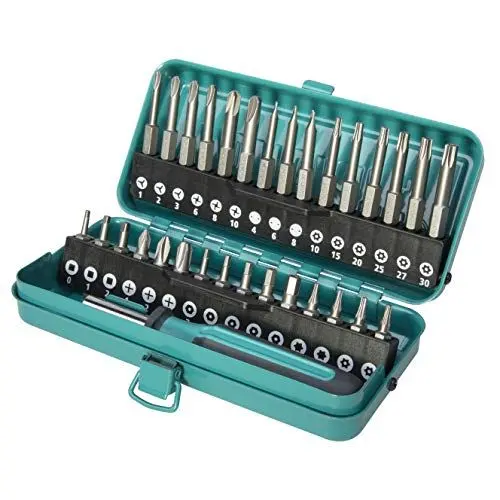 Produktbild: wolfcraft Safety-Bit-Box für Sicherheitsschrauben, 31-tlg. I 1386000 I Hochwertige Metallkassette mit 30 Solid-Bits, 25 und 50 mm, in verschiedenen Größen, inkl. Handschraubendreher
