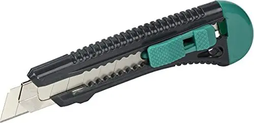 Produktbild: wolfcraft Standard-Abbrechklingen-Messer 18 mm I 4146000 I Kunststoffmesser mit Metallführung