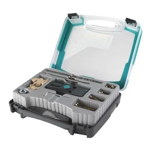 Produktbild: wolfcraft Undercover Jig Set - 4642000 – Bohrschablone und Zubehör für versteckte Holzverbindungen, unsichtbares Verschrauben im Möbelbau - Taschenlochbohrungen - Made in Europe