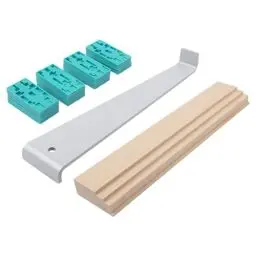 Produktbild: wolfcraft Verlegeset für Laminat 6931000 I Werkzeug zum Verlegen von Laminat, Parkett oder Kork I zum Renovieren von Wohnungen oder Häusern - Zugeisen, Schlagholz, Abstandskeile