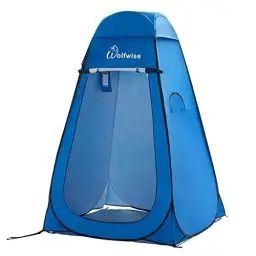 Produktbild: WolfWise Pop-Up Duschzelt UV-Schutz, Toilettenzelt, Umkleidezelt, Tragbar Camping Duschkabine WC Zelt Mobile Umkleidekabine Outdoor Klozelt, Sichtschutz Privatzelt Lagerzelt für Wandern Strand Blau