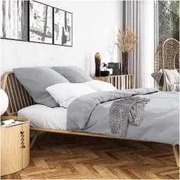 Produktbild: Wolkenfeld Mako Satin Bettwäsche 135x200-100% Baumwolle - Traumhaft weiches Bettwäsche-Set - 1x Deckenbezug 135x200 + 1x Kissenbezug 80x80 - Hellgrau